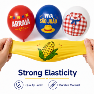 Ballons en latex imprimés Festa Junina Sao <span class=keywords><strong>Joao</strong></span> Arraia à motif écossais pour la décoration de fête du festival de juin brésilien - Product Image 4