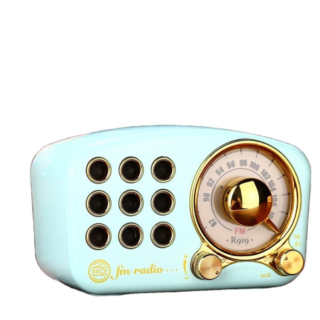 R919 Retro Speaker Portable FM Radio with Loud Volume Strong Bass Enhancement TF Card MP3 Player
