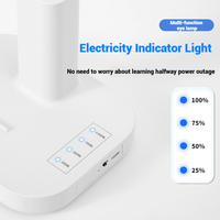 Lámpara de Escritorio LED Moderna de Doble Cabezal, 3000K 4500K 6000K, Regulación Continua, Recargable por USB, para Estudio y Lectura