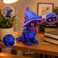 Figurine De Chat Imprimée En 3D Décoration De Bureau Statue D'Animal De Dessin Animé Décoration Maison Miniature 11 Cm