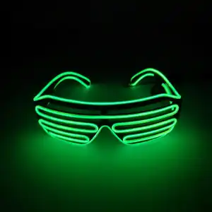 Lunettes de Rave néon Party EL Wire, accessoires de soleil LED clignotantes avec batterie, prix bas, vente en gros