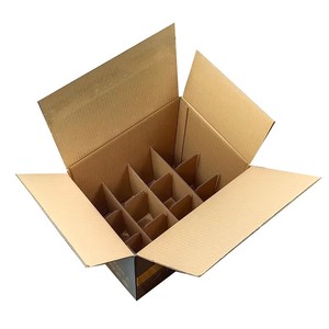Caja de Vino de Cartón Corrugado Reciclable de Tamaño Personalizado a Precio de Fábrica, para 12 Botellas, con Divisores - Product Image 2