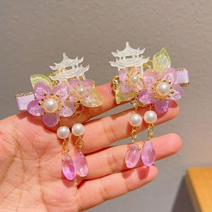 2025ใหม่ชุดกิ๊บติดผมแบบโบราณรูปผีเสื้อดอกไม้สวยหวานสำหรับเด็กอุปกรณ์แต่งผมสไตล์จีน - Product Image 3