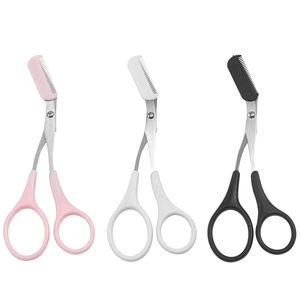 Penjualan terlaris grosir kualitas tinggi warna-warni menyesuaikan 2 In1 baja tahan karat yang dapat diganti gunting alis multifungsi dengan sisir - Product Image 2