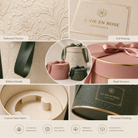 Boîte d'emballage cadeau personnalisable de luxe, gaufrée, avec fenêtre transparente, pour gâteaux et fleurs, avec couvercle et ruban, adaptée aux aliments