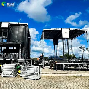 Exibição de alumínio para palco de concerto ao ar livre com sistema de iluminação de plataforma de treliça de parede de suporte de parede de parede LED