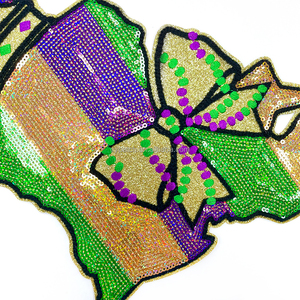 <span class=keywords><strong>Patch</strong></span> brodé en sequins et chenille pour le Mardi Gras 2026, motifs de masque, couronne et plumes, <span class=keywords><strong>patch</strong></span> thermocollant personnalisable pour sacs, vestes et chapeaux - Product Image 2