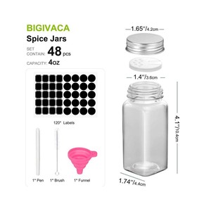 <b>Spice</b> <b>Jar</b> Glass Airtight Container With Wooden Lid 300Ml Capacity For Kitchen Storage - Product Image 2