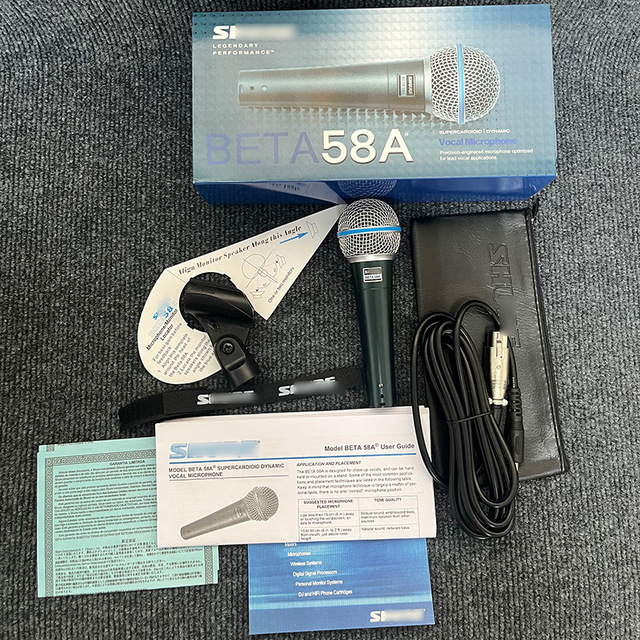 BETA58A Wired Dynamic Cardioid Microphone for Stage Performance Karaoke Live Streaming