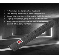 Qualité médicale 15A 110V PDU 8-Outlet Double Disjoncteur Protection contre les surcharges Équipement de distribution d'énergie pour l'équipement hospitalier