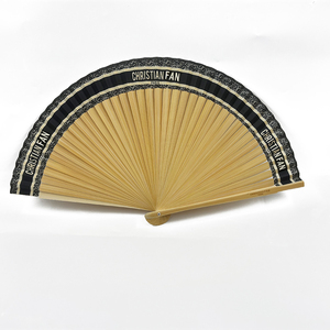 Custom Brand Logo Vintage Wedding Hand Fan Luxury Foldable White Silk <strong>Bamboo</strong> <strong>Craft</strong> for Party Decor and Gifts - Product Image 1