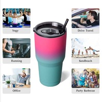 Mug de voyage isotherme en acier inoxydable à double paroi de 30 oz pour le camping, vente en gros de tasses personnalisées en vrac