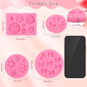 Silicone Flower Bow Molds 4Pcs Non-Stick <b>Chocolate</b> Candy Wax <b>Melt</b> Molds for Cake Decorating Easter Birthday Gift - Product Image 2