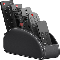 Support de télécommande TV en cuir PU avec logo personnalisé, organiseur de bureau à 3 compartiments et boîte de rangement