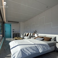 Casa Contenedor Prefabricada con Estructura de Acero Resistente, Ventanas de Doble Cristal, Energía Solar, Ecológica, para Uso en Hoteles, Apartamentos y Entradas