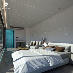 Maison préfabriquée en acier durable avec fenêtres à double vitrage, alimentée à l'énergie solaire, écologique, pour <span class=keywords><strong>hôtel</strong></span>, appartement, entrée - Product Image 4