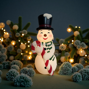 Décorations de Noël, ornements bonhomme de neige, statues de bonhomme de neige en plastique, décorations créatives pour la maison et les fêtes - Product Image 1