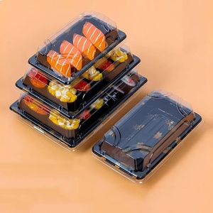 Dùng Một Lần Hình Chữ Nhật Takeout Sushi Khay Với Nắp Sashimi Khay <span class=keywords><strong>Container</strong></span> Cho Salad Bánh Sandwich Thực Phẩm <span class=keywords><strong>Takeaway</strong></span> - Product Image 4