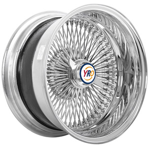 Rines YRO Forjados a Medida de 13 14 15 20 22 24 Pulgadas, <span class=keywords><strong>100</strong></span> Radios, Cromados en Oro, para Autos de Pasajeros Clásicos de Lujo y SUV - Product Image 5