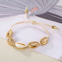Bracelets Macramé Bohèmes Faits Main en Coquillages, Bracelets Tressés en Corde en Forme de Coquillage, Bijoux en Gros pour Cadeau