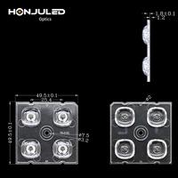 Module d'optique LED multi-angle HONJU en matériau PC, lentille LED pour éclairage intérieur commercial, prise en charge de la personnalisation du moule