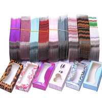 Boîte de papier cosmétique cils impression personnalisée avec fenêtre transparente ensemble de brillants à cils brillant à lèvres boîtes en papier rouge à lèvres boîte d'emballage