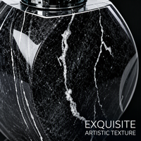 Botol Parfum Kaca Desain Marmer Heksagonal yang Dapat Disesuaikan, Tutup Bersegi, Finishing Matte, Sablon, Hot Stamping
