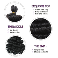 Extensions de cheveux synthétiques ondulés de 12 pouces pour tresses au crochet, boucles afro ombrées Hawaïennes, boucles italiennes pour femmes