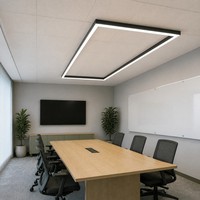 Suspension linéaire LED en aluminium rectangulaire pour bureau, lampe de plafond intérieure avec 3 températures de couleur (3CCT) et interrupteur DIP orientable