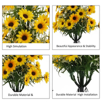 Tournesol Artificiel avec Piquet de Jardin, Fleurs Artificielles Jaunes Réalistes pour Décoration Extérieure de Jardin, Patio, Balcon, Printemps, Été