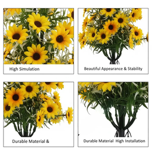Tournesol Artificiel avec Piquet de Jardin, <span class=keywords><strong>Fleurs</strong></span> Artificielles Jaunes Réalistes pour Décoration Extérieure de Jardin, Patio, Balcon, Printemps, Été - Product Image 2