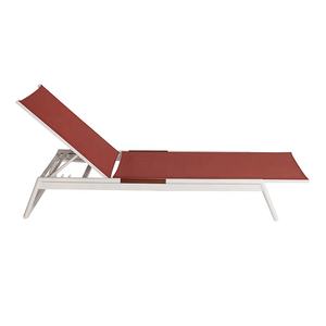 Chaises longues Teslin rouge de piscine extérieure en aluminium de plage extérieure moderne unique - Product Image 3