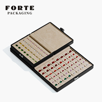 FORTE luxe velours pierres précieuses emballage présentoir boîte pierres précieuses aimants en cuir PU diamant bijoux gemme boîte de rangement
