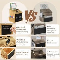 Boîte à suggestions en bois personnalisée avec serrure, support de tableau noir, boîte à commentaires, à dons, à cartes de mariage, à cartes de vœux, à suspendre au mur
