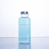 Bouteilles en verre carrées françaises avec couvercles pour boissons, contenants à boissons réutilisables transparents de 250 ml, 350 ml, 500 ml, bouteilles à jus en verre vides