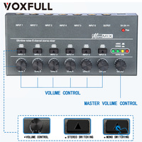 Mini mélangeur audio 6 canaux avec commutateur stéréo mono Console de mixage de signal compacte