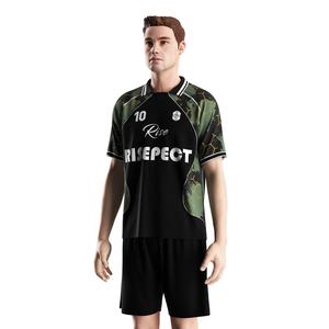 Camiseta de Entrenamiento de Fútbol con Cuello Polo en V, Tejido de Secado Rápido y Detalles Personalizables para Ejercicios de Práctica - Product Image 2