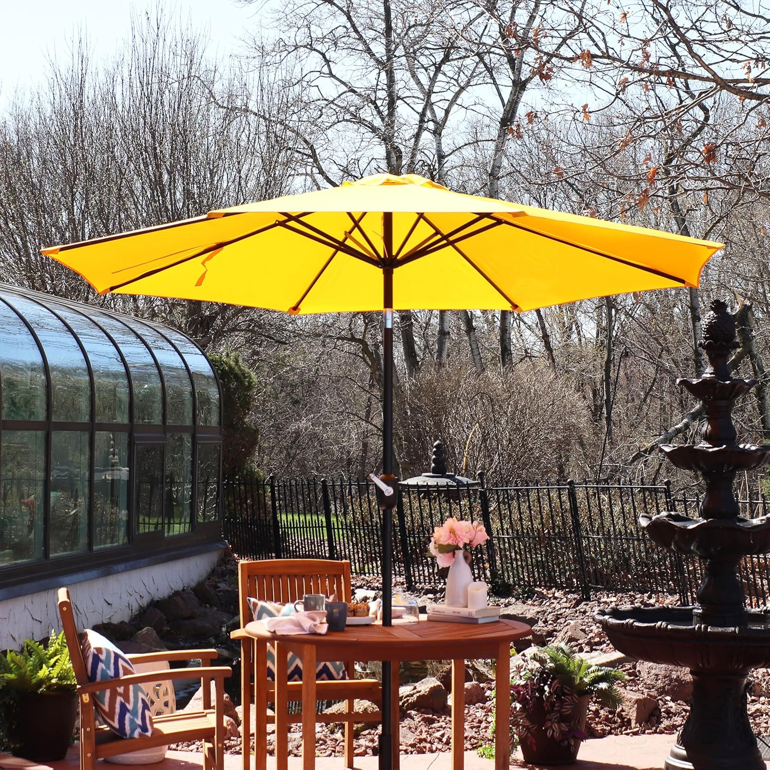 8 round patio umbrella PURPLE LEAF 8' Outdoor Table Umbrella Aluminum Frame Market Umbrella Sun Umbrella with Sturdy Ribs & Tilt for Garden Deck Lawn & Pool Gray : Patio and its high 8 Ft Patio Umbrella |