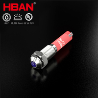 Lampe de signalisation métallique HBAN Factory, tête bombée de 6 mm, acier inoxydable, affichage sur panneau d'équipement, voyants lumineux 12 V 24 V 220 V LED