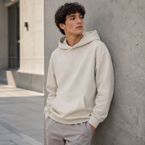 Conjunto de Moletom Masculino com Logo Personalizado, Bordado 3D, Algodão Lavado, Mistura de Fleece, Ajuste Oversized, Moletom com Capuz - Product Image 3