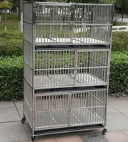 HF vétérinaire chenils pour chiens cages empilables pour chiens cages en métal pour animaux domestiques cages à trois couches