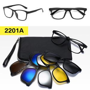 Nuevas Gafas de Sol Magnéticas con Clip, Polarizadas, Anti Luz Azul, Diseño Cuadrado, Unisex, Montura de PC, Protección UV400, Aro Completo - Product Image 6