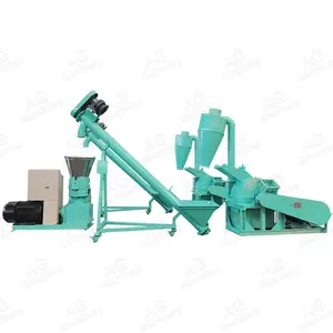 CE Approved biomass wood chip pellet mill flat die wood shavings pellet production line