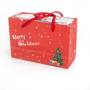 Wholesale Creative Small Christmas Tree Shape Towel and Apple Shape Candle Set Hotel Gifts