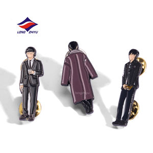 Badges souvenirs <span class=keywords><strong>en</strong></span> alliage <span class=keywords><strong>de</strong></span> zinc émaillé doux, personnalisés, 20 ans d'expérience, Longzhiyu, plaqué nickel noir, emblèmes musicaux à vendre - Product Image 2