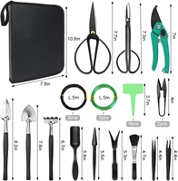 Usine de 25 pièces Kit d'outils pour bonsaï succulent Outils de repiquage de jardinage Ensemble de cadeaux Kit d'arbre bonsaï avec sac en PU