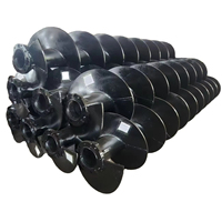Outils de forage spirale diamètre 400 mm en acier Q345B, à couple élevé, composants de base PLC, connecteurs hexagonaux à bride, dents en forme de balle