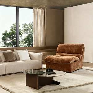 أريكة قطاعية بمقعد واحد من الفوم للشقق أو الفنادق، مقاعد قماشية مستطيلة معبأة بالتفريغ لغرفة المعيشة - Product Image 2