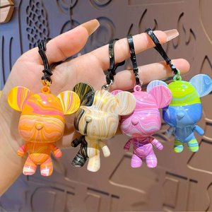 White DIY Violent Bear <strong>Toy</strong> for Children Handmade Internet Celebrity Bear Pendant Keychain Educational Animal Pattern Internet - Product Image 2