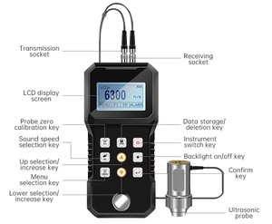 Chinese Topmerk Walter Handheld Ultrasone Diktester-Voor Metalen, Kunststoffen, Keramiek En Glas 10Mm Sonde - Product Image 4